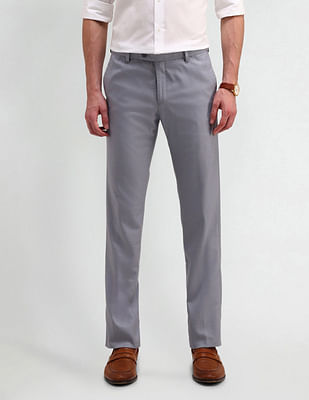 Arrow Solid Twill Slim Fit Trousers