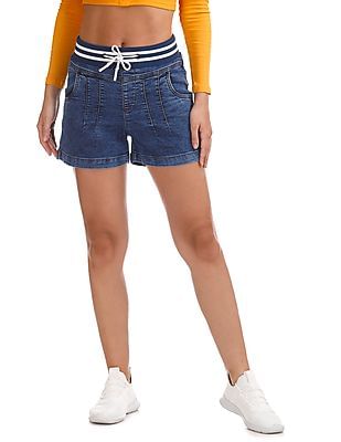 flying machine denim shorts