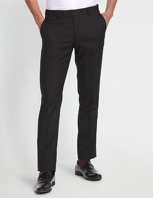 Arrow Tailored Regular Fit Solid Formal Trousers