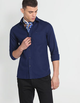 Flying Machine Solid Slim Fit Shirt