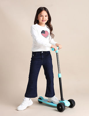 U S Polo Assn Kids Girls Cotton Bootcut Fit Jeans