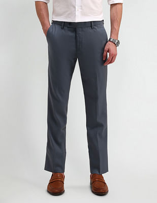 Arrow Solid Slim Fit Trousers