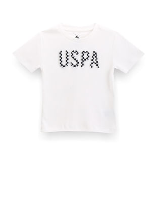 U S Polo Assn Kids Boys Appliqued Cotton T-Shirt