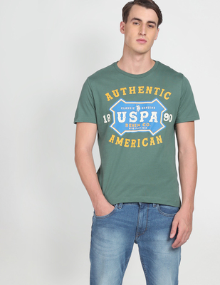 U S Polo Assn Denim Co Brand Print Pure Cotton T-Shirt