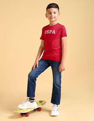 U S Polo Assn Kids Boys Pure Cotton Regular T-shirt