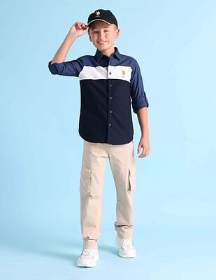 U S Polo Assn Kids Boys Colour Block Shirt