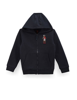 U S Polo Assn Kids Boys Solid Hooded Sweatshirt