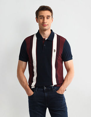 U S Polo Assn Denim Co Muscle Fit Striped Polo Shirt