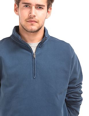 Buy GAP Men Men Blue Sun Wash Half Zip Sweatshirt - NNNOW.com