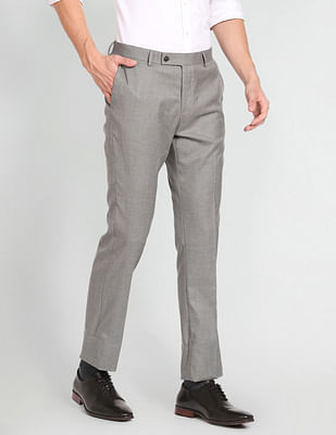 Arrow Tailored Regular Fit Heathered Formal Trousers