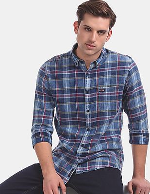 jeans and check shirt