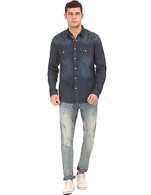 YOIKADAKADA2020SS Western Denim Shirt