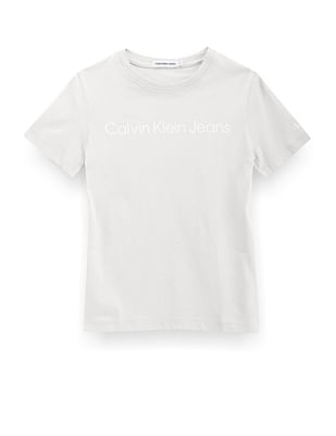 Calvin Klein Jeans Unisex Kids Brand Print T-Shirt