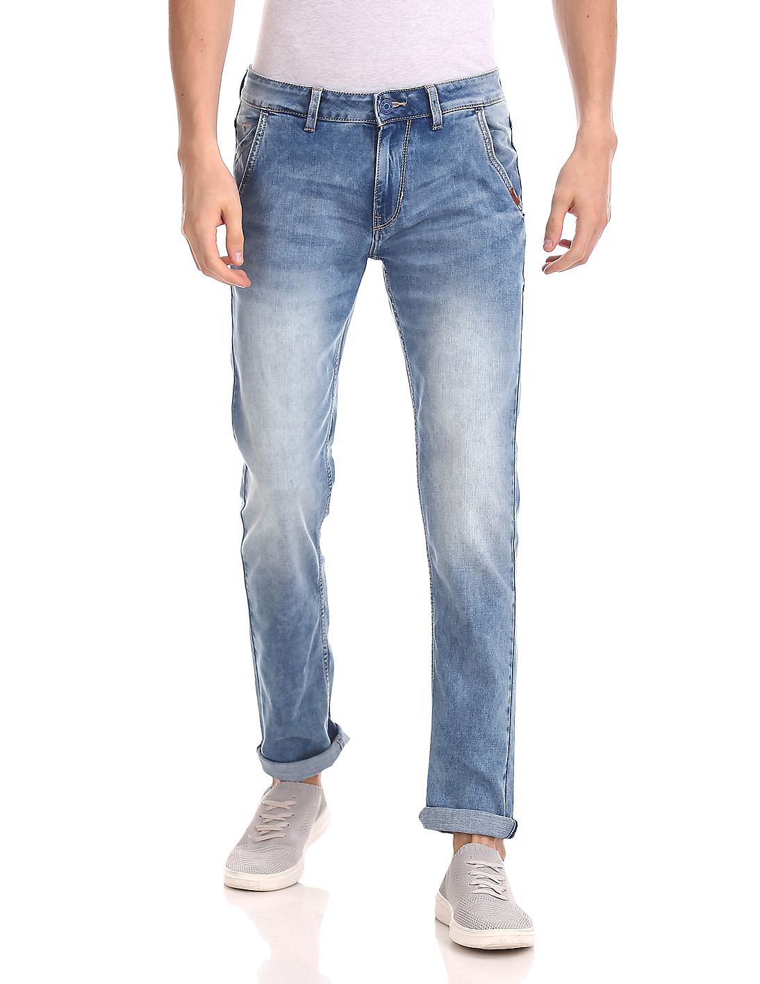 Buy Men Michael Slim Tapered Fit Whiskered Jeans online at NNNOW.com