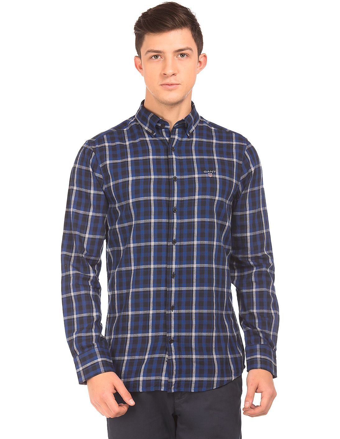 Buy Gant Men Button Down Collar Check Shirt