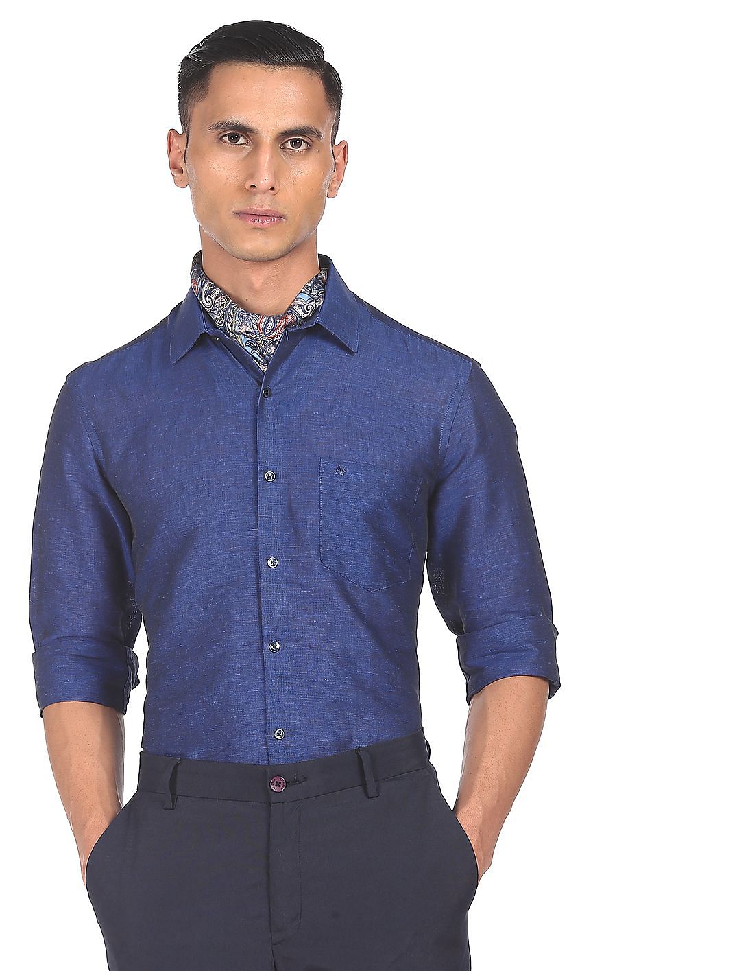 Buy Arrow Spread Collar Solid Shirt - NNNOW.com