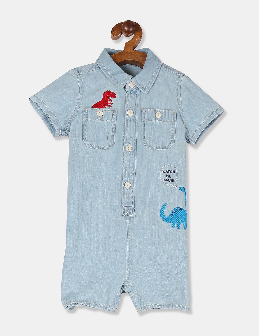 New Baby Boys Gap Blue Dot Stripe Chambray Dress Shirt 18-24 months $33