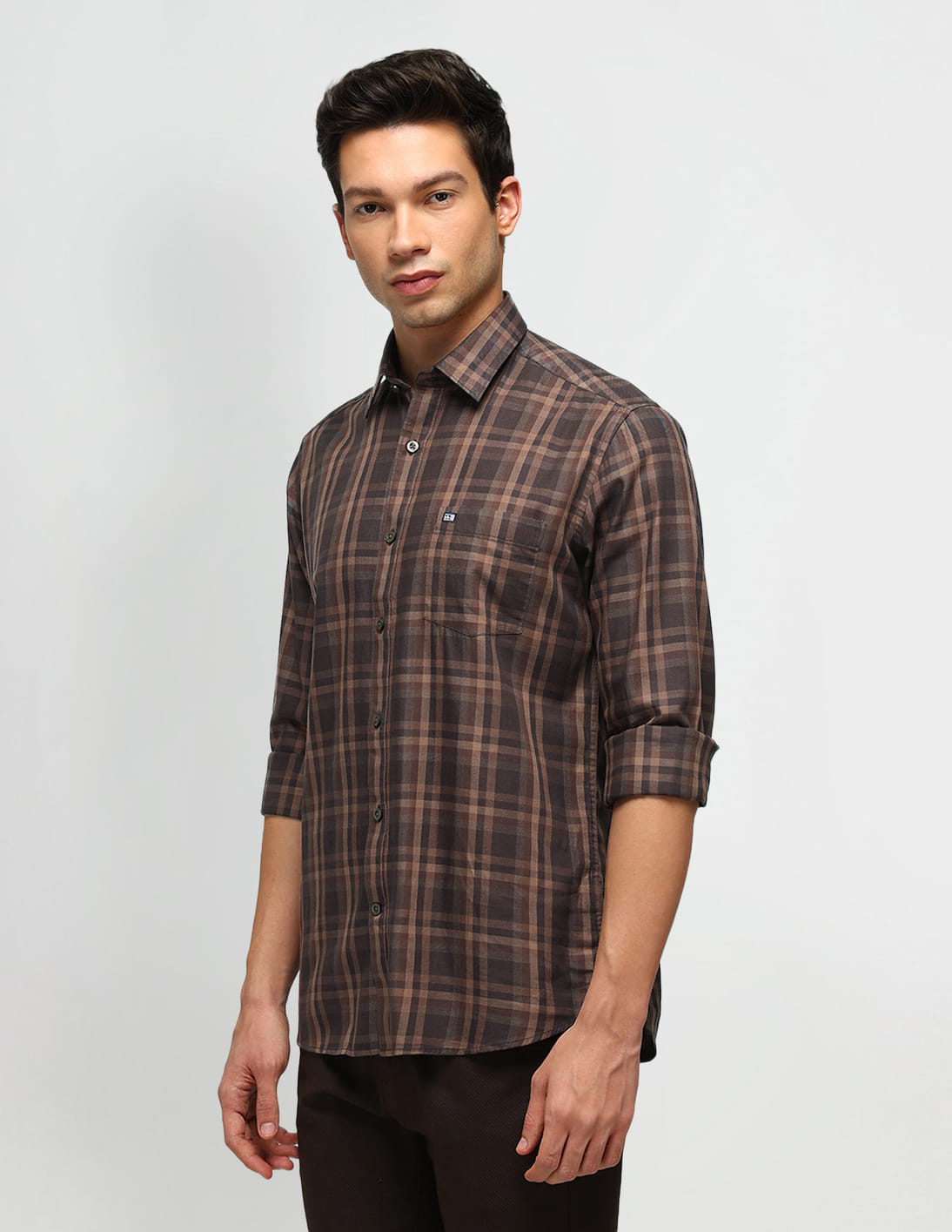 Buy Arrow Sport Tartan Checked Slim Fit Twill Shirt - NNNOW.com