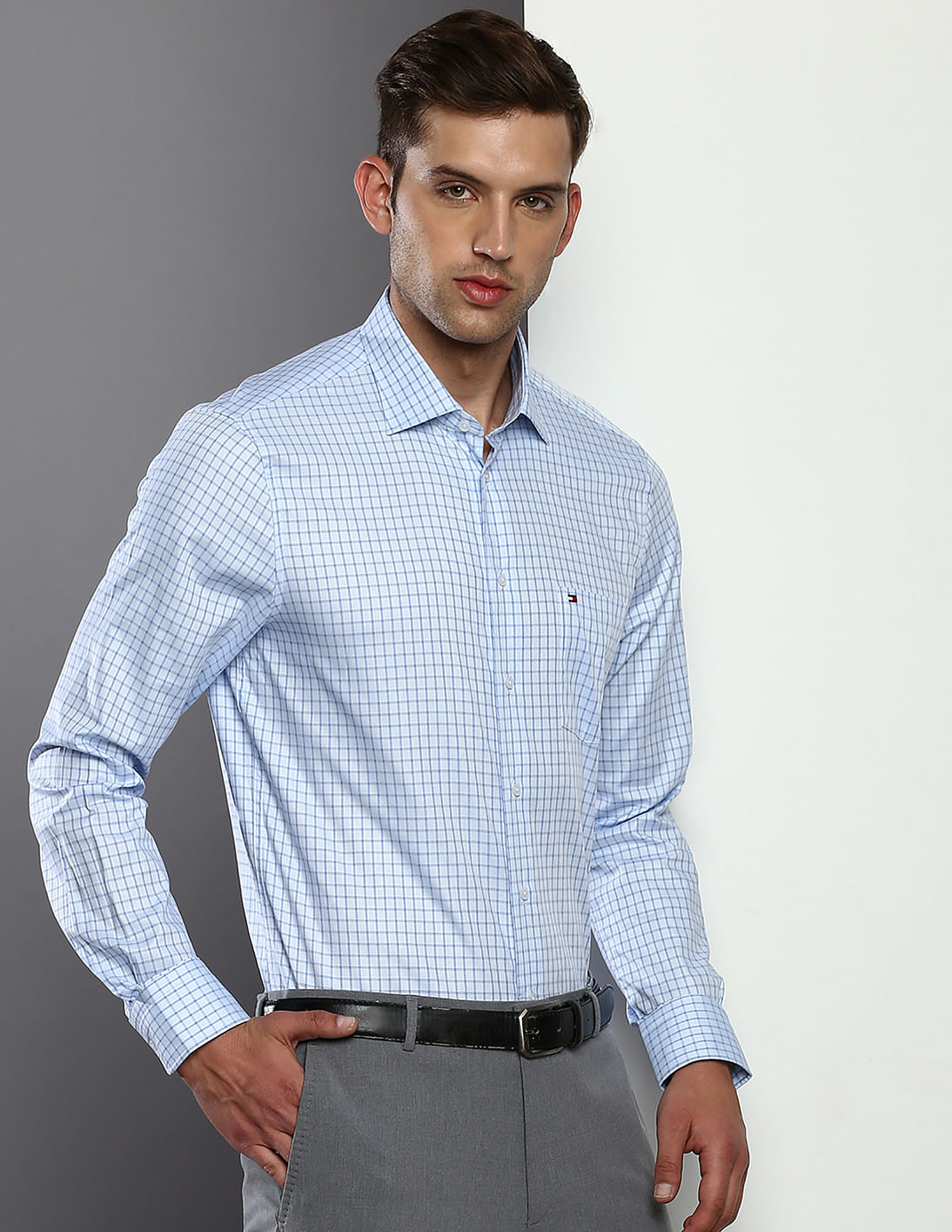 Buy Tommy Hilfiger Outline Check Cotton Shirt - NNNOW.com