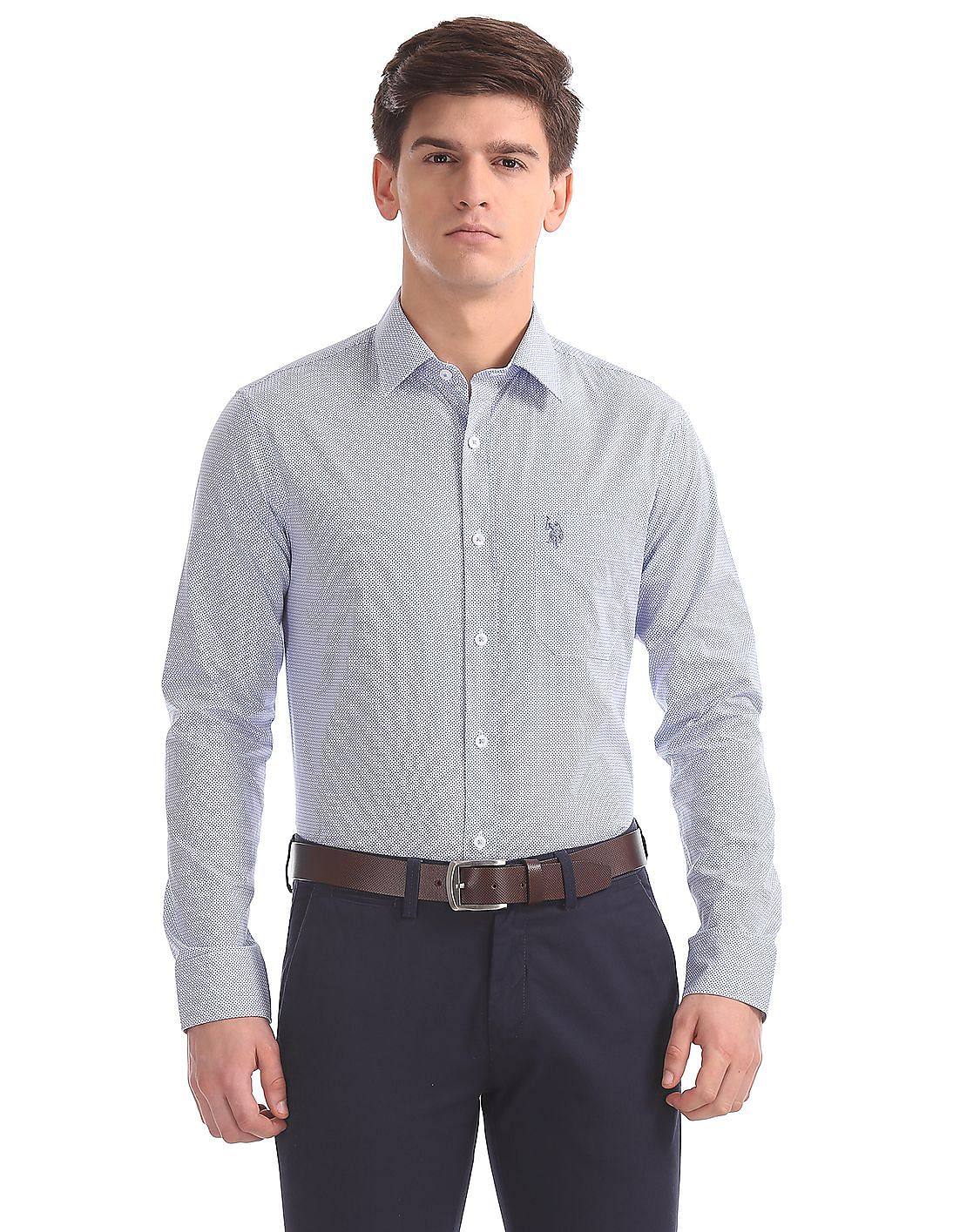 Buy USPA Tailored Printed Regular Fit Shirt - NNNOW.com