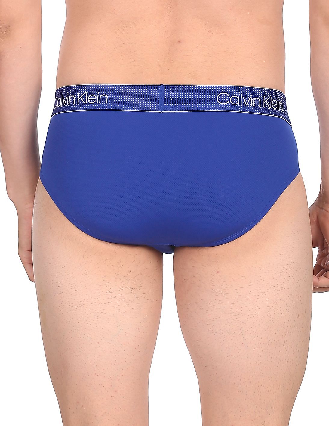 Buy Calvin Klein Underwear Men Blue Mid Rise Branded Waist Hip Briefs -  