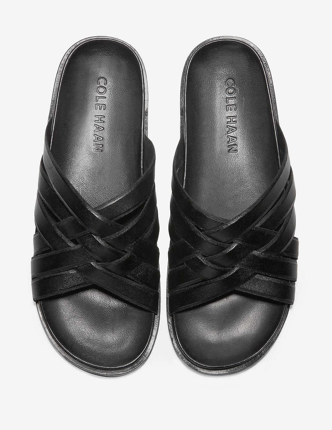 Buy Cole Haan Men Black Feathercraft Slide Sandal - NNNOW.com display picture 2