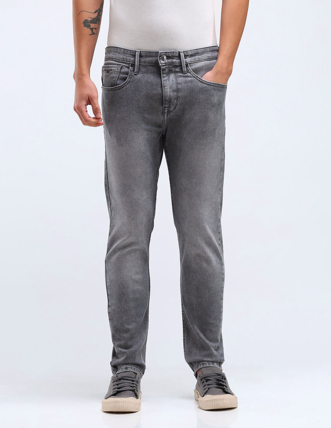 Buy Flying Machine Slash Slim Tapered Stone Wash Jeans - NNNOW.com
