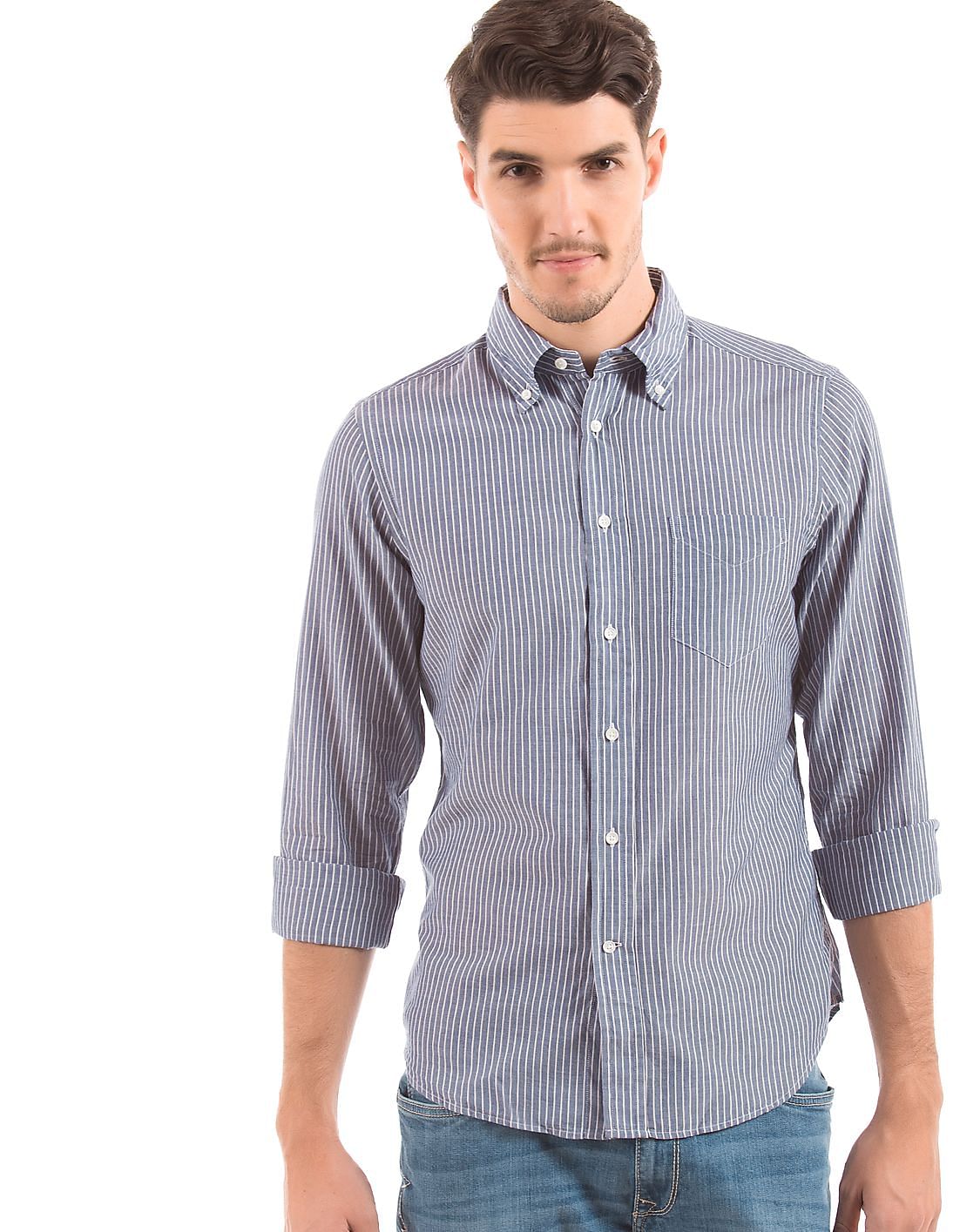 Buy Gant Men Fitted Striped Shirt - NNNOW.com