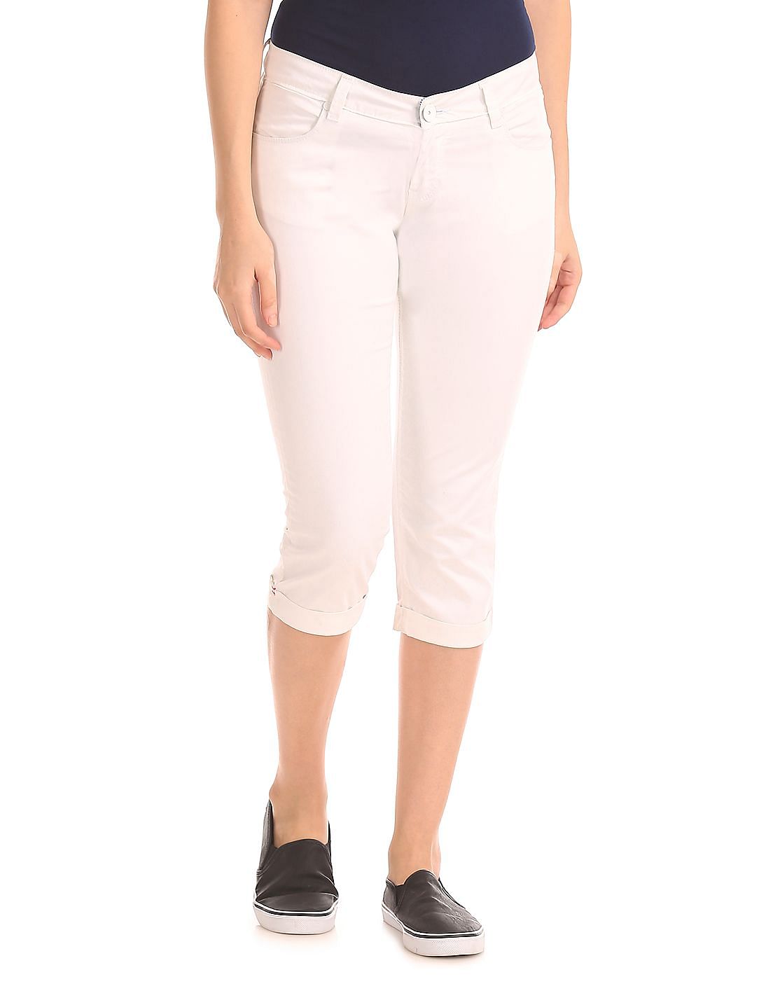 Twist Cropped Pull On Trousers In White Pamela Scott, 54% OFF