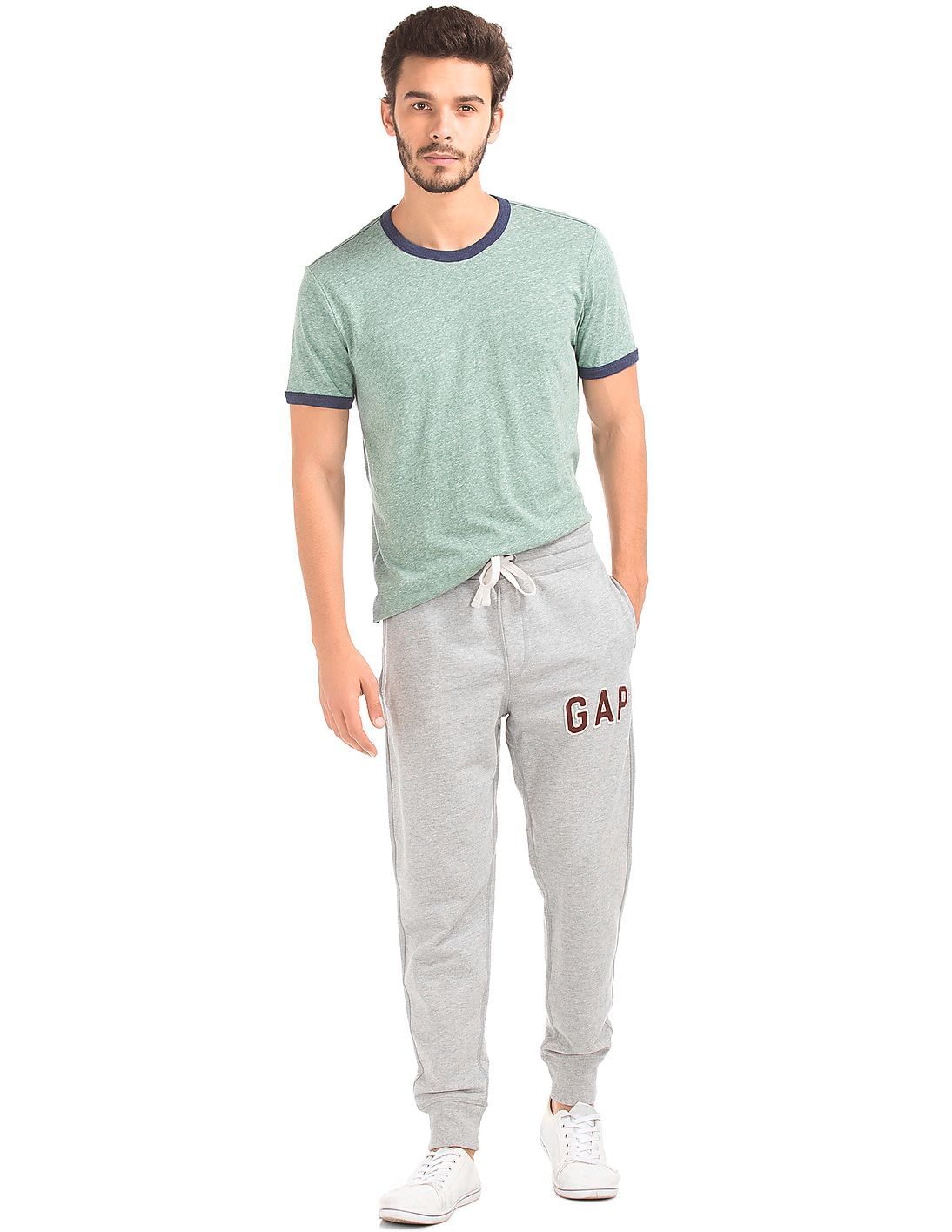 Buy GAP Men Grey Textured Logo Sweatpants - NNNOW.com