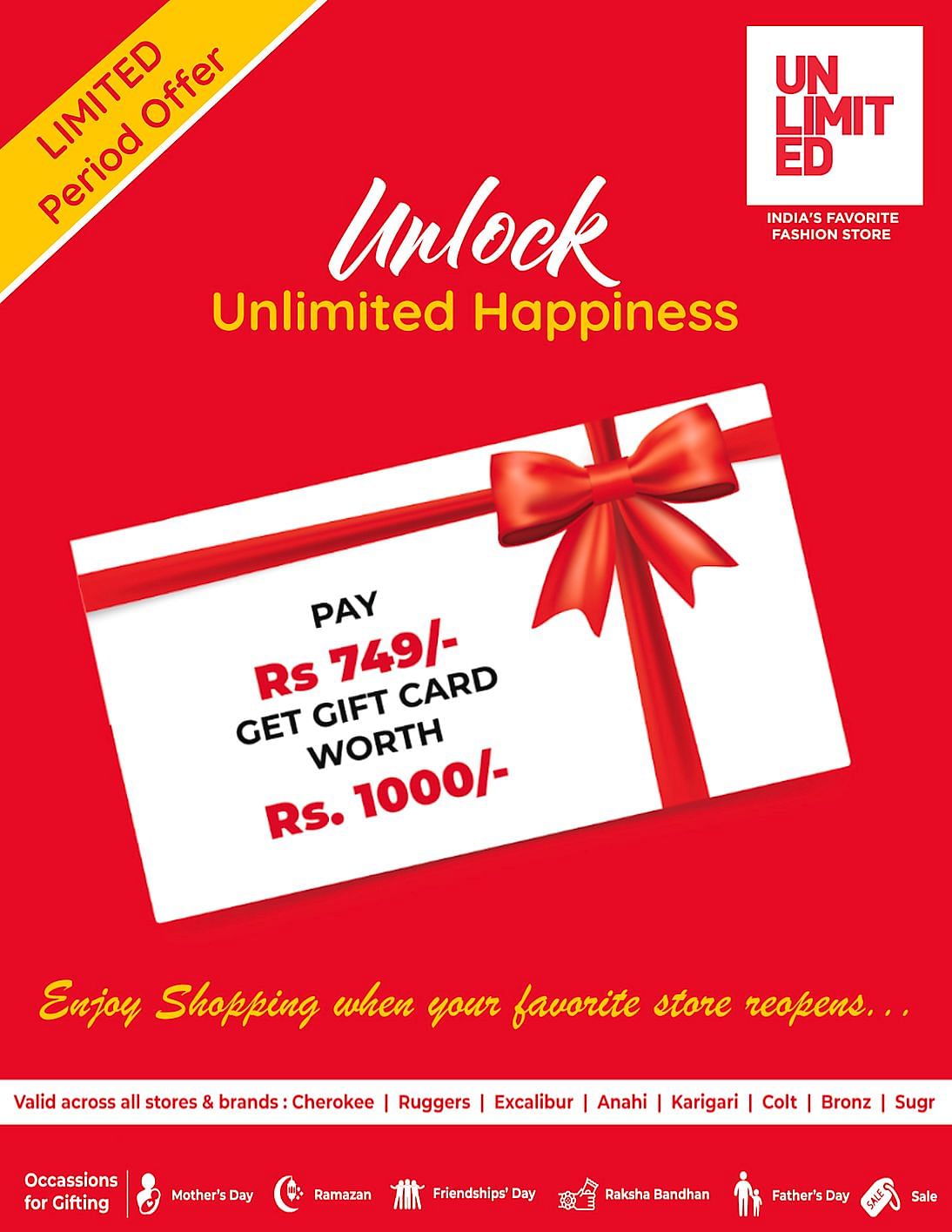 Buy Unlimited Gift Card Unisex Egift Card By Unlimited