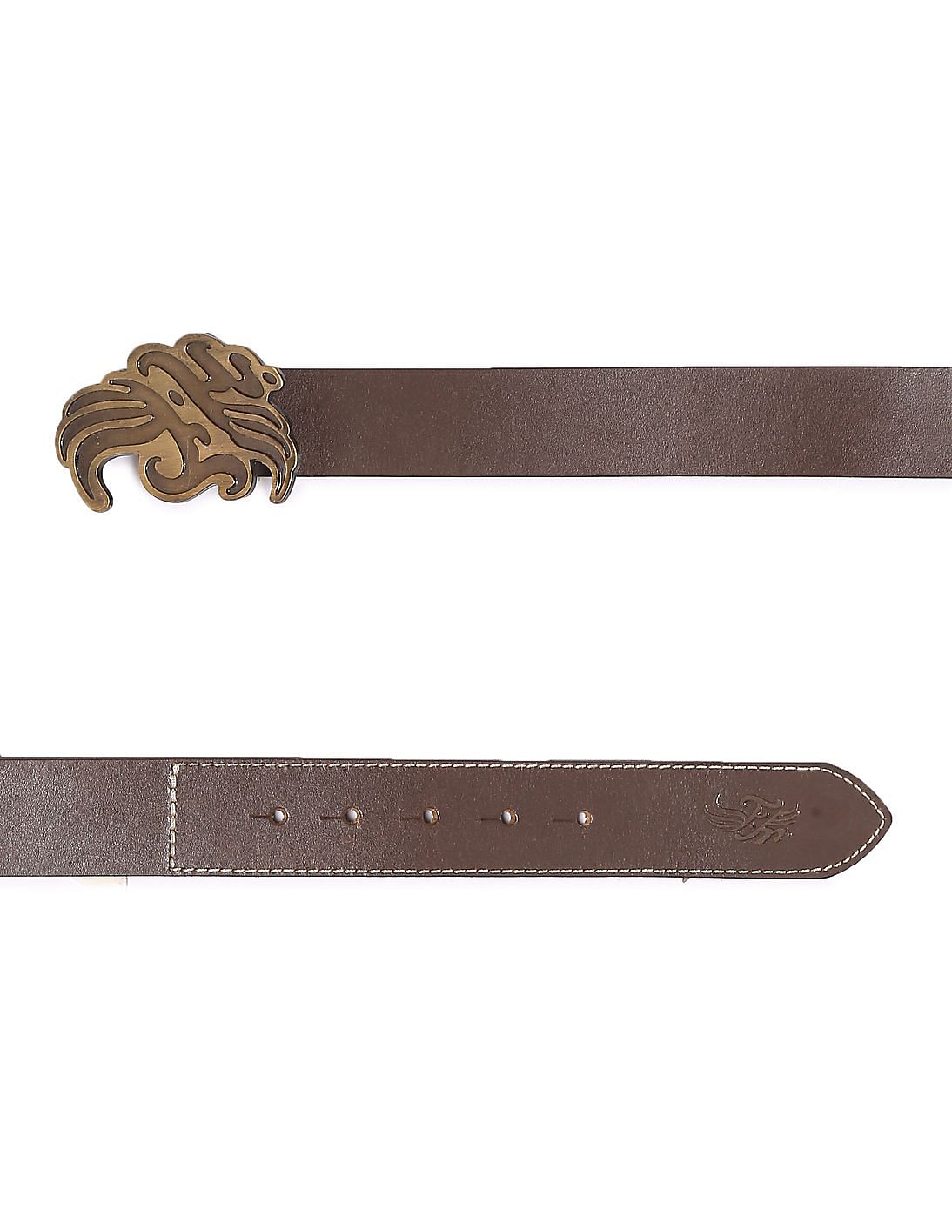 Buy Flying Machine Stylized Buckle Leather Belt - NNNOW.com