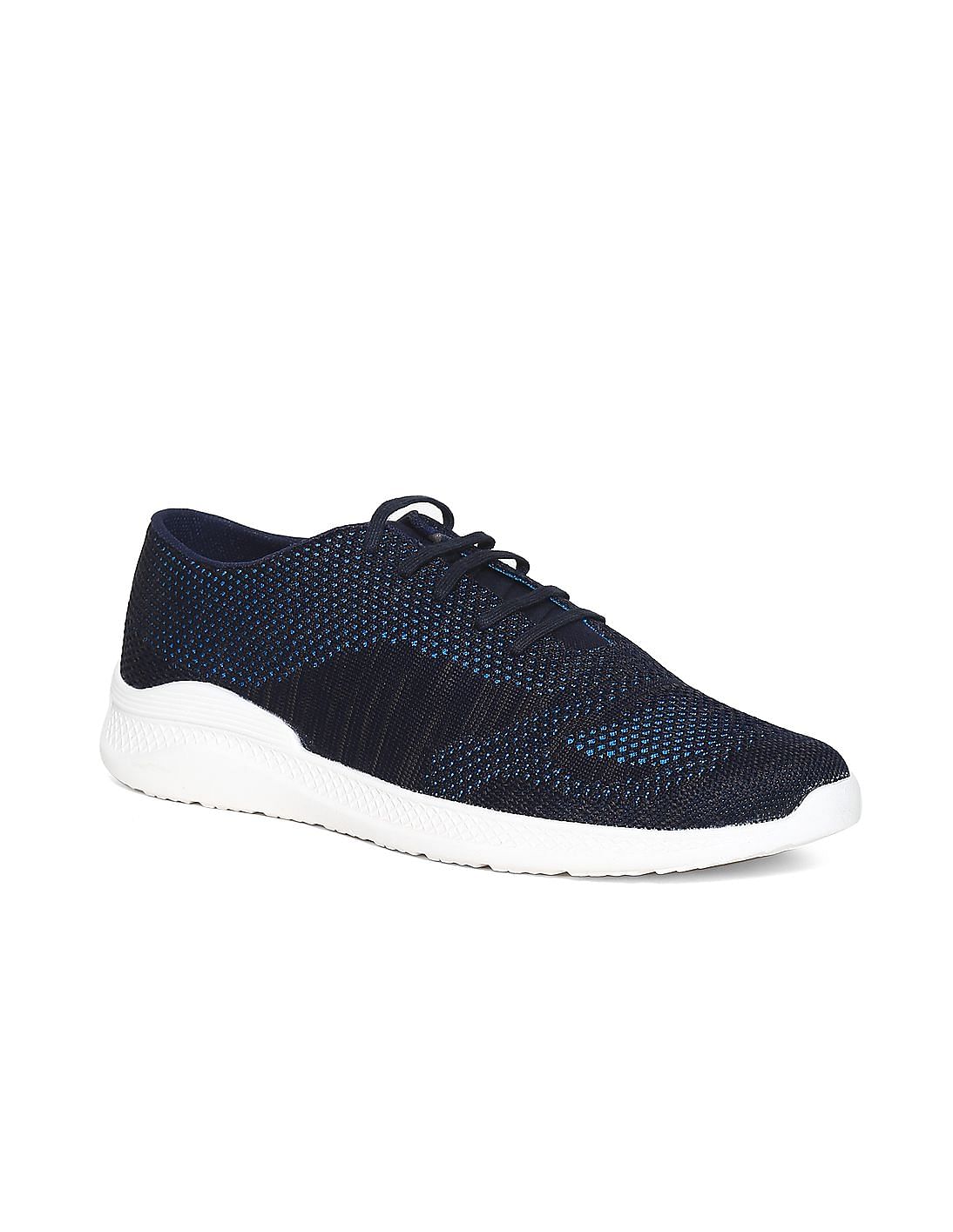 Buy Ruggers Blue Knit Upper Contrast Sole Sneakers - NNNOW.com