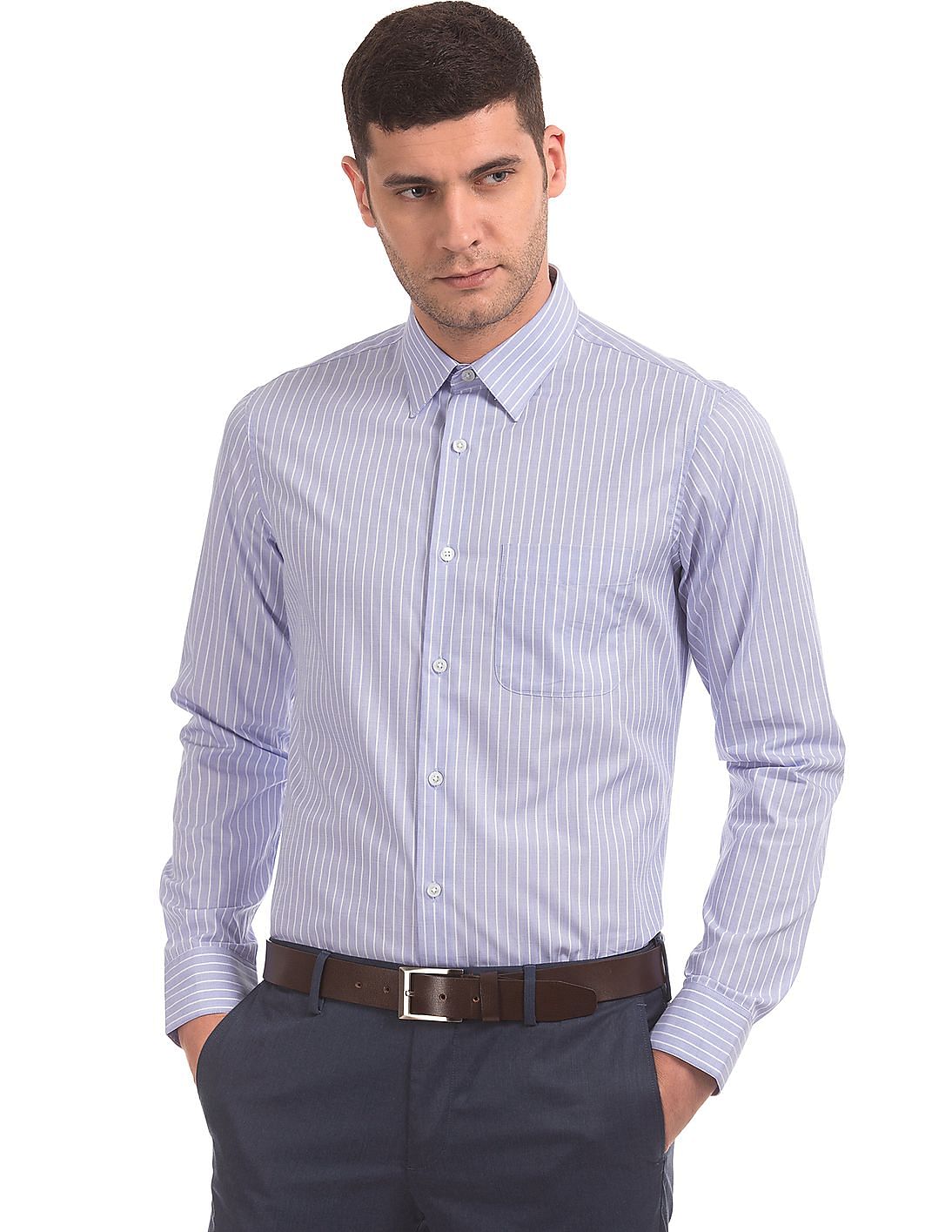 Buy USPA Tailored Men Tailored Fit Striped Shirt - NNNOW.com