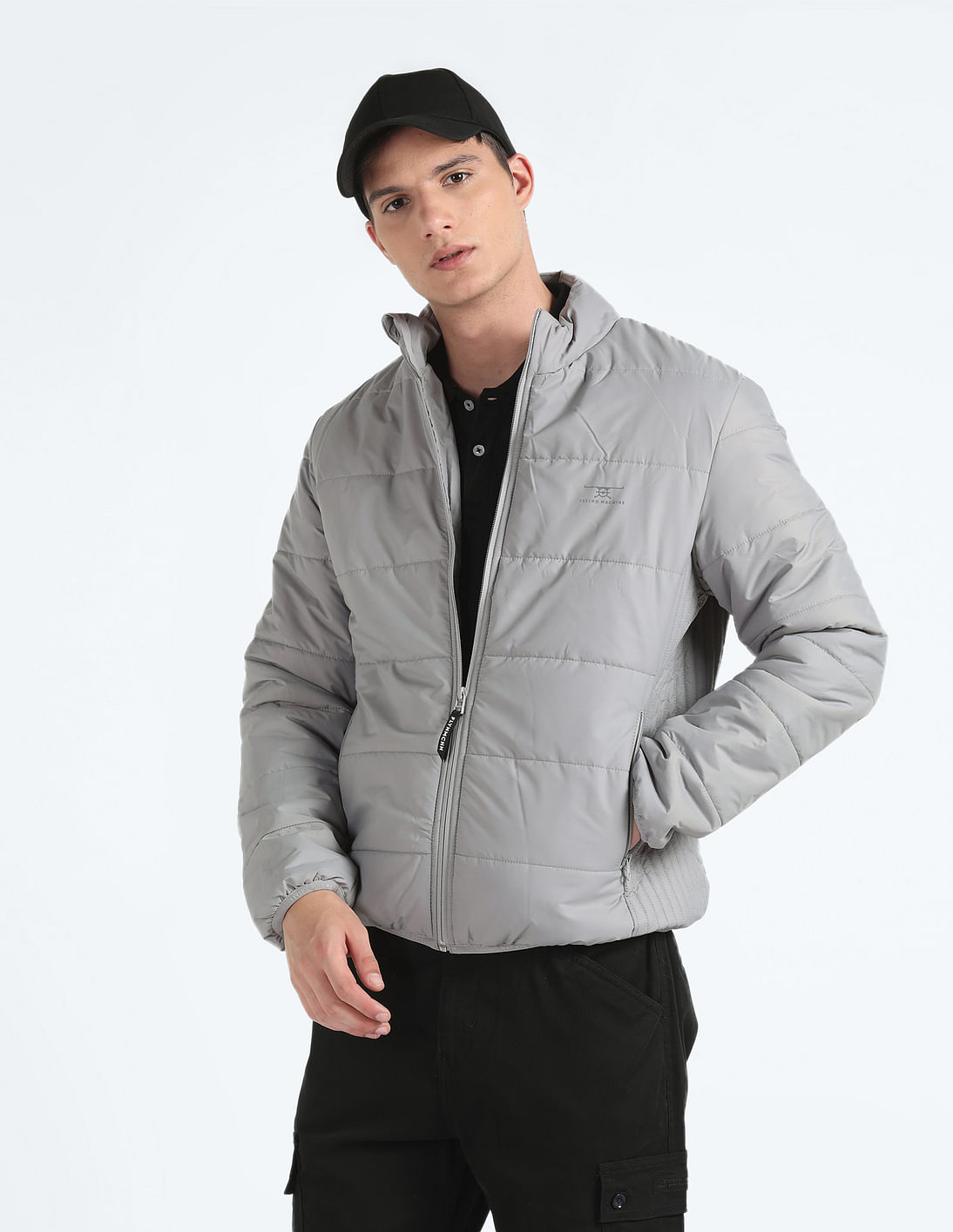 Buy Flying Machine Stand Collar Puffer Jacket - NNNOW.com