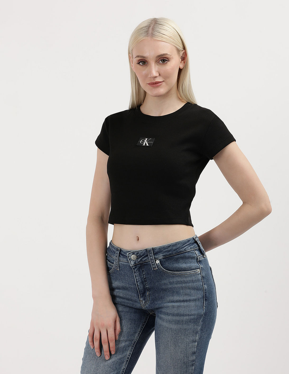 Buy Calvin Klein Jeans Woven Label Baby T-Shirt - NNNOW.com