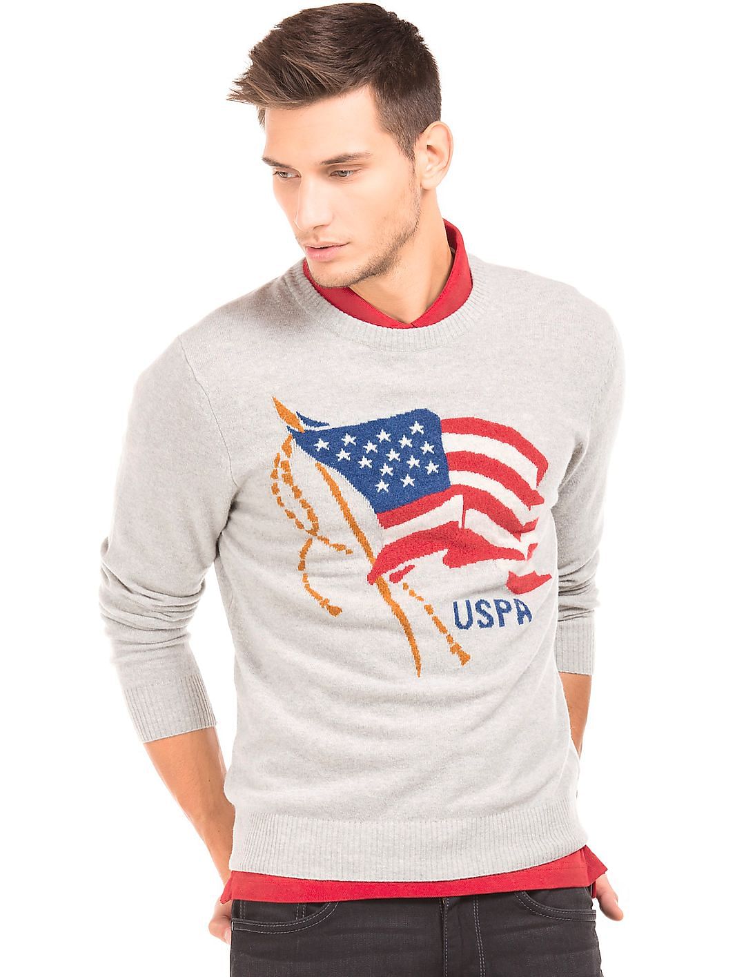 Buy U.S. Polo Assn. Denim Co. Men Patterned Muscle Fit Sweater - NNNOW.com
