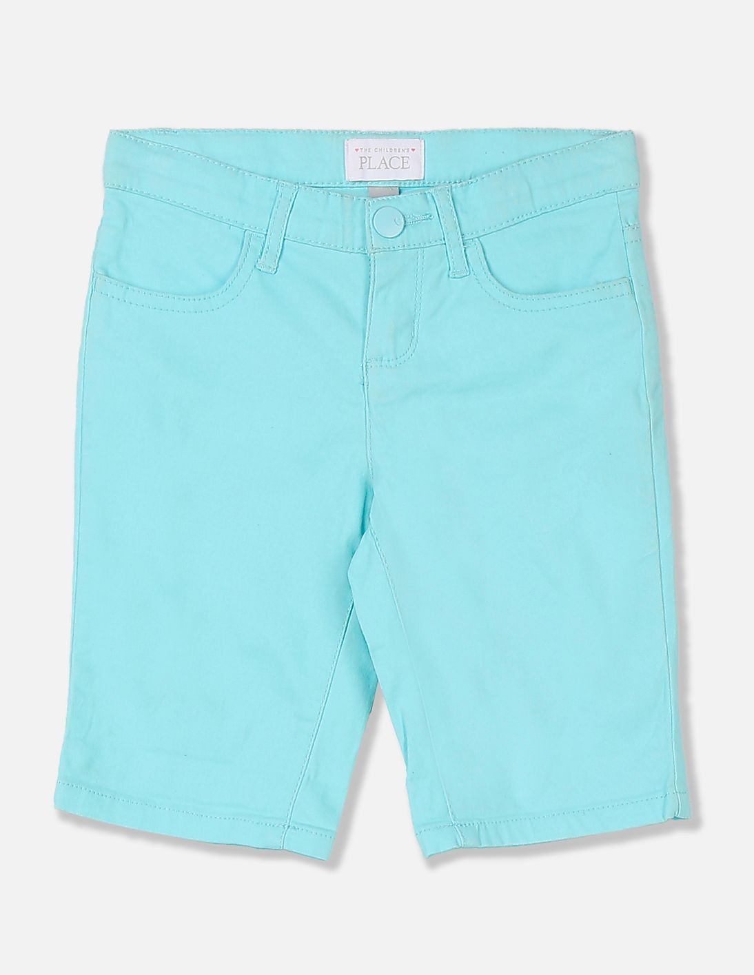Buy The Children's Place Girls Girls Blue Solid Woven Skimmer Shorts