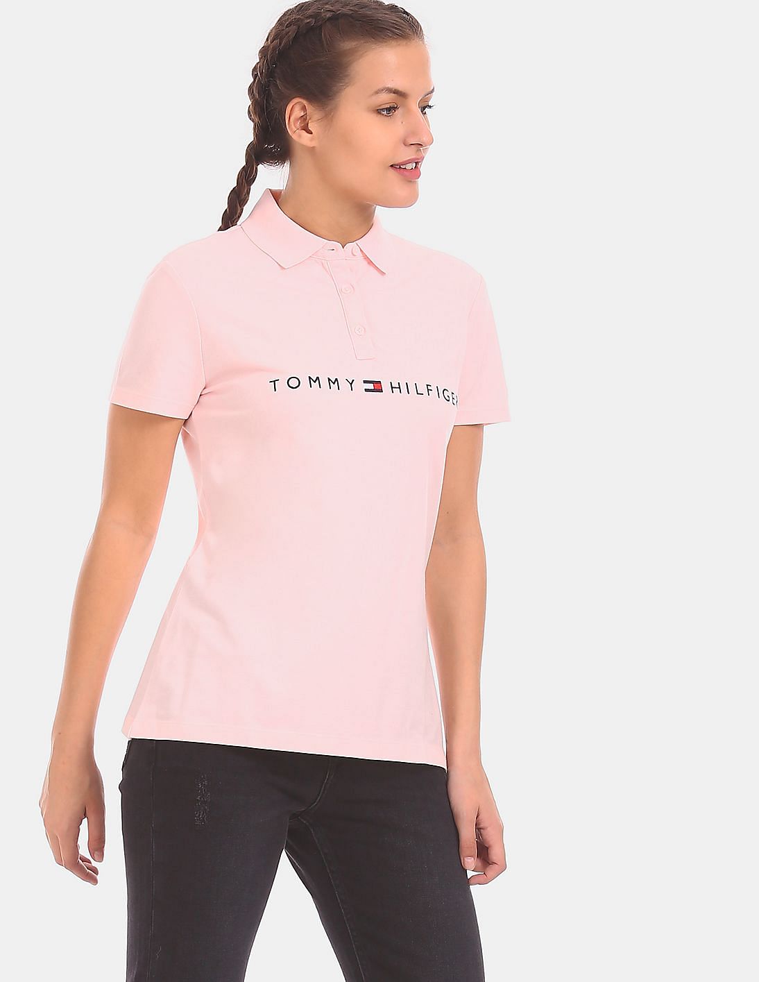 pink polo tommy hilfiger