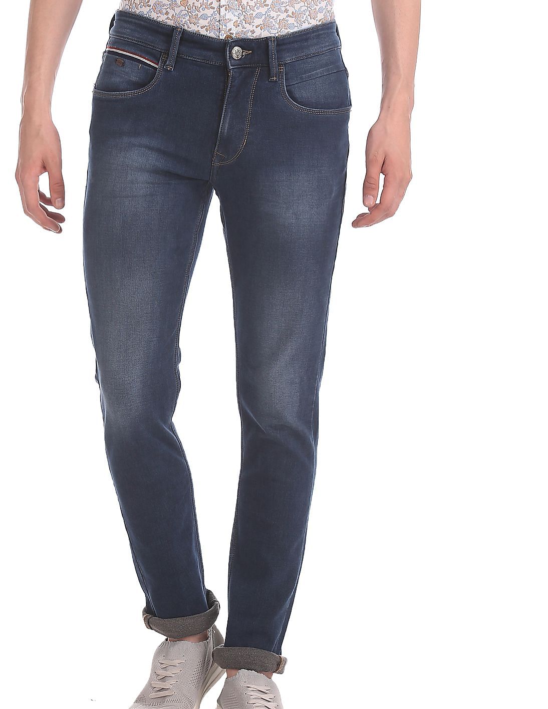 Buy Men Grey Brandon Slim Tapered Fit Acid Wash Jeans online at NNNOW.com