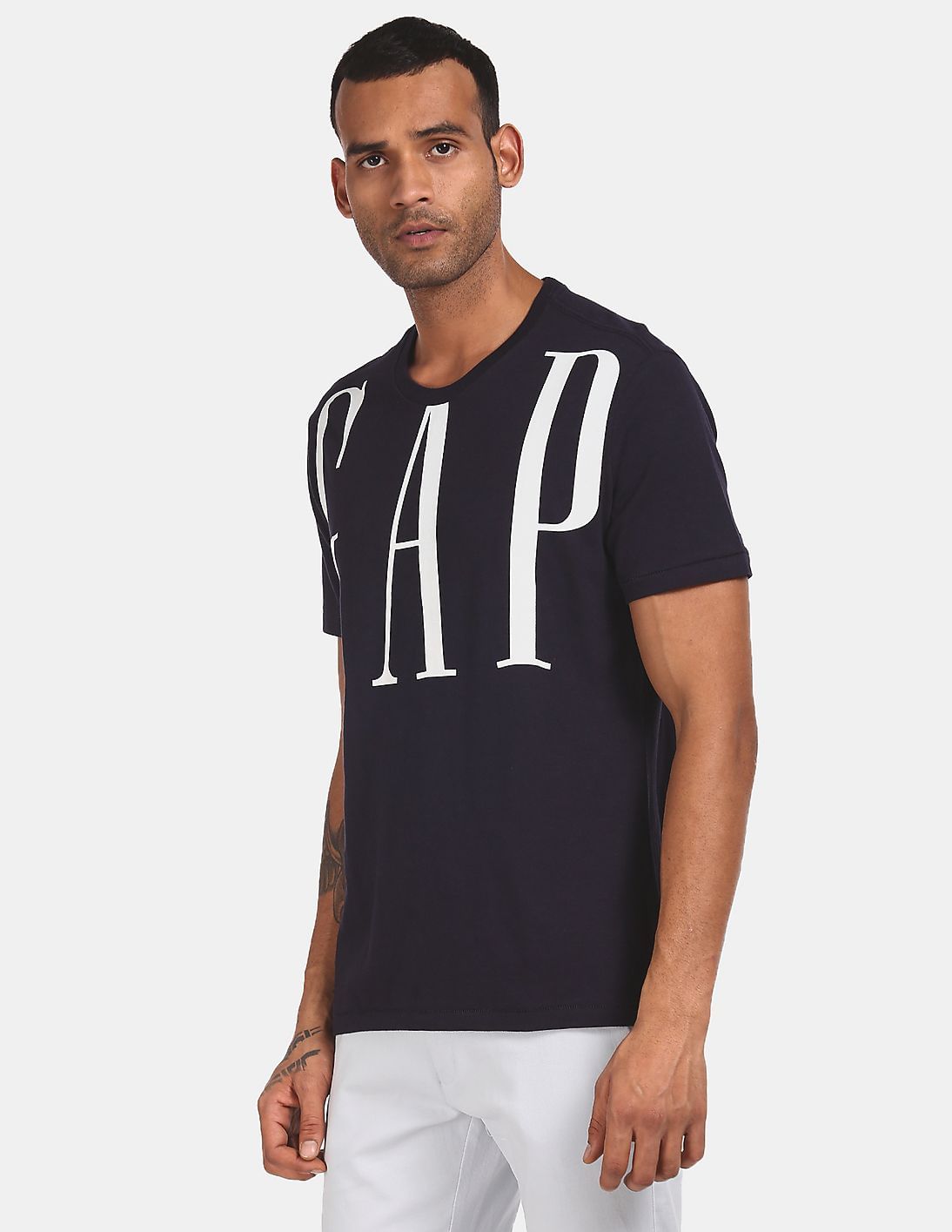 Buy GAP Men Blue Logo Short Sleeve T-Shirt - NNNOW.com