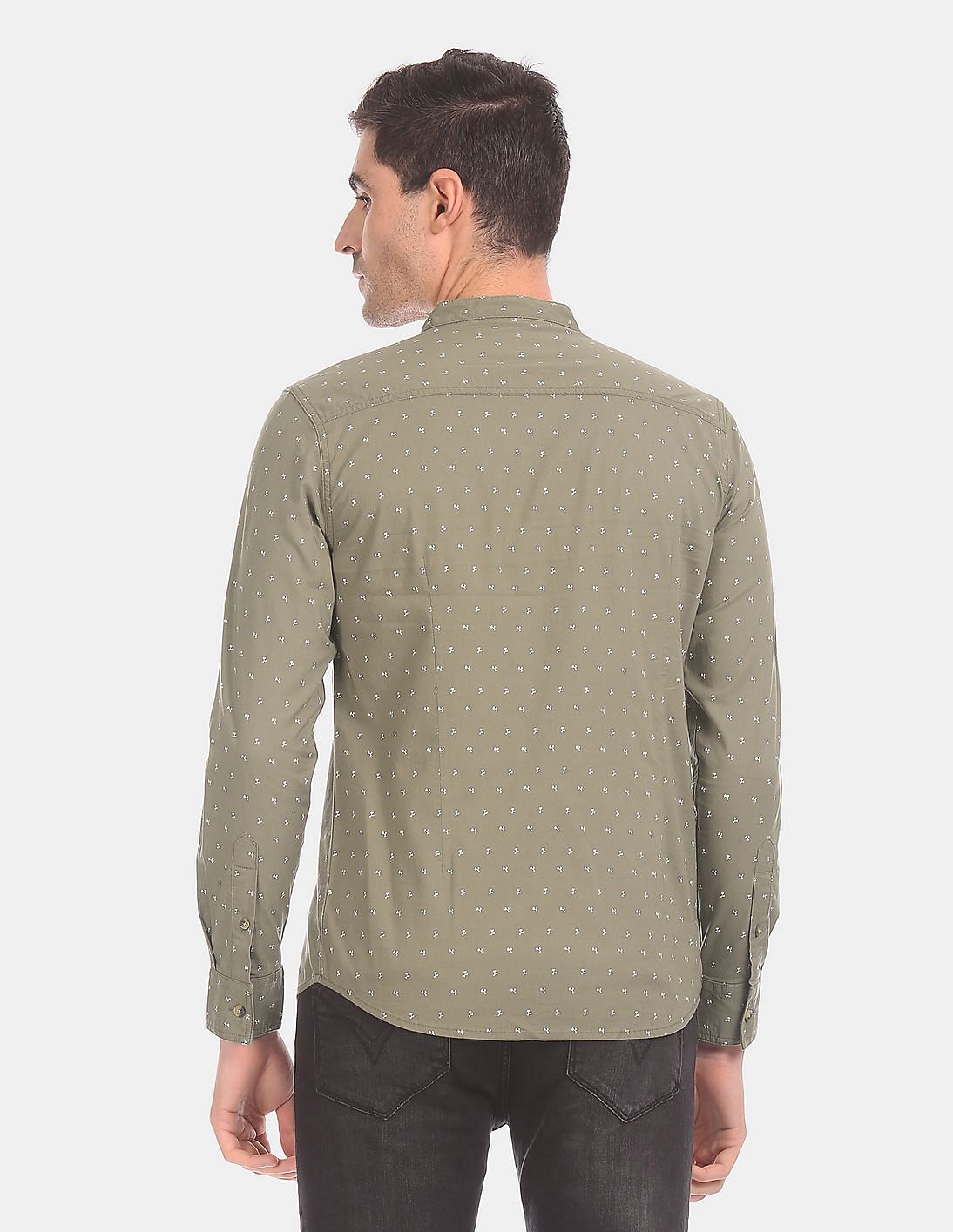 Buy Flying Machine Mandarin Collar Printed Shirt - NNNOW.com