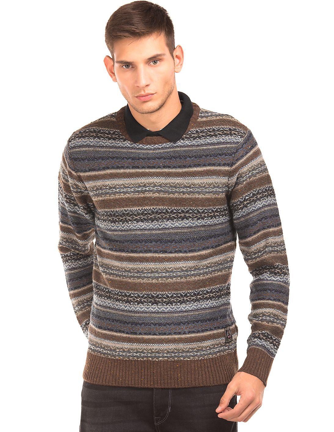 Buy U.S. Polo Assn. Denim Co. Men Striped Muscle Fit Sweater - NNNOW.com