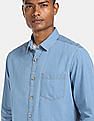 Flying Machine Spread Collar Denim Shirt