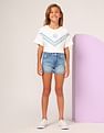 U.S. Polo Assn. Kids Girls Denim Solid Shorts