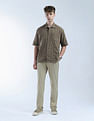 Flying Machine Textured Cotton Color Of Home Shirt