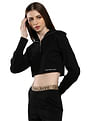 Calvin Klein Women Black Sailor Collar Crop T-Shirt
