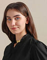 U.S. Polo Assn. Women Ruffled V-Neck Cotton Top