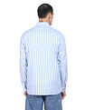 Tommy Hilfiger Men White And Blue Vertical Stripe Cotton Casual Shirt