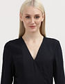 Tommy Hilfiger Gold Button Viscose Wrap Dress